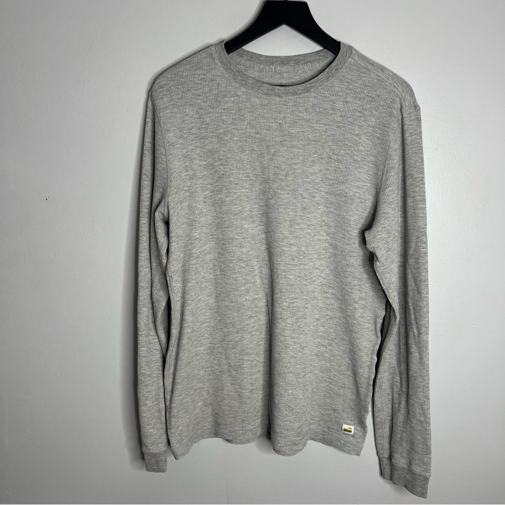 Vuori Men’s Waffle Knit Thermal Crew - Heather grey - Large
